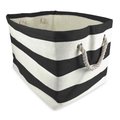 Design Imports 17 x 15 x 12 in. Paper Stripe Rectangle BasketBlack Large CAMZ35707